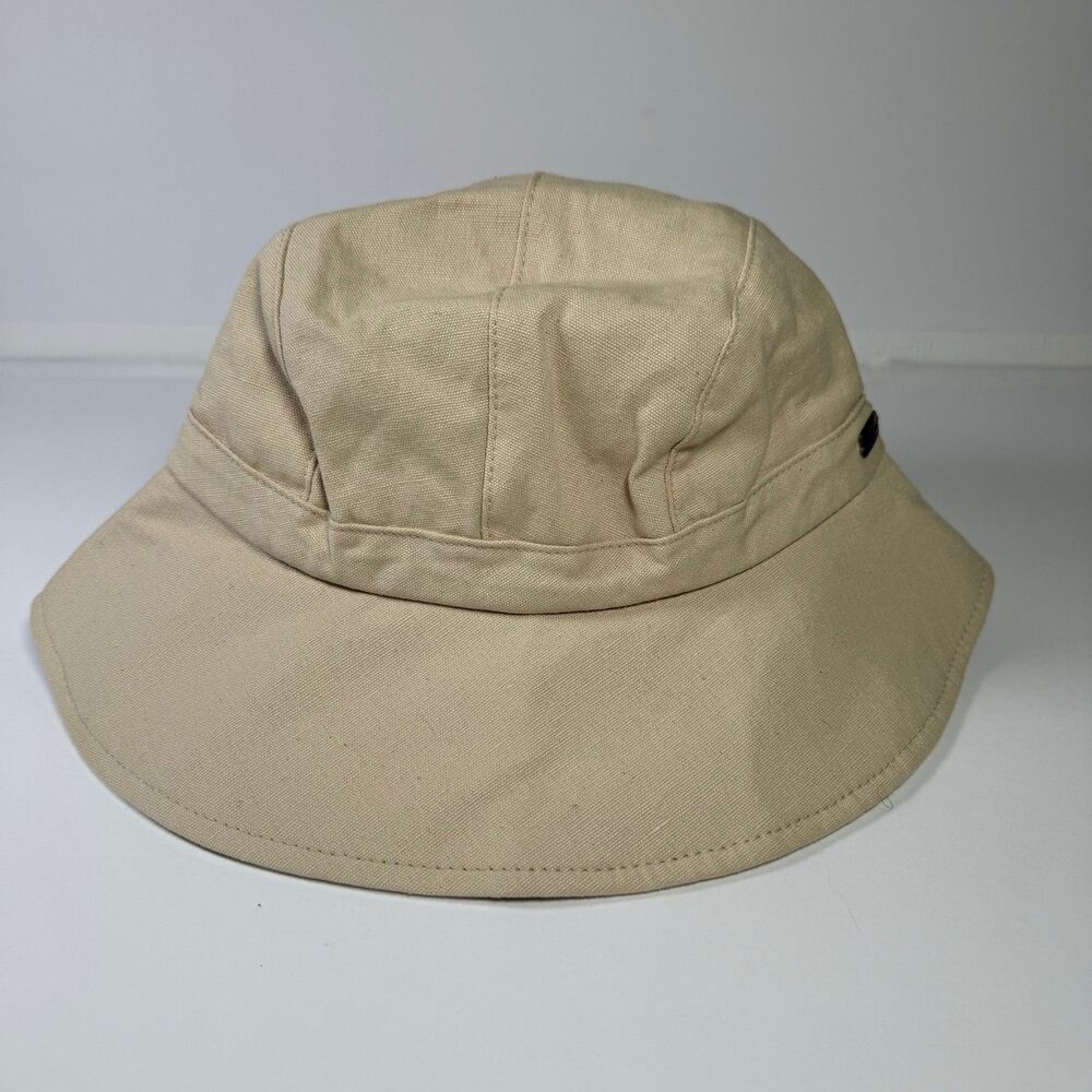 Sun N Sand Hat Women's Beige Adjustable Beach Bucket Hat Cute Lightweight Cover